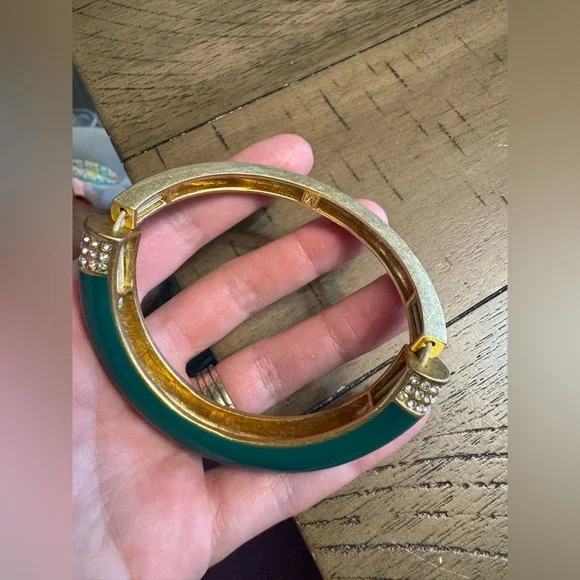 Lia Sophia Bangle Gold and Green Bracelet - Picture 3 of 3